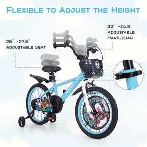 18 Inch Kids Bike with Adjustable Handlebar and Saddle for 4-8 Years Old-18 inches view 5