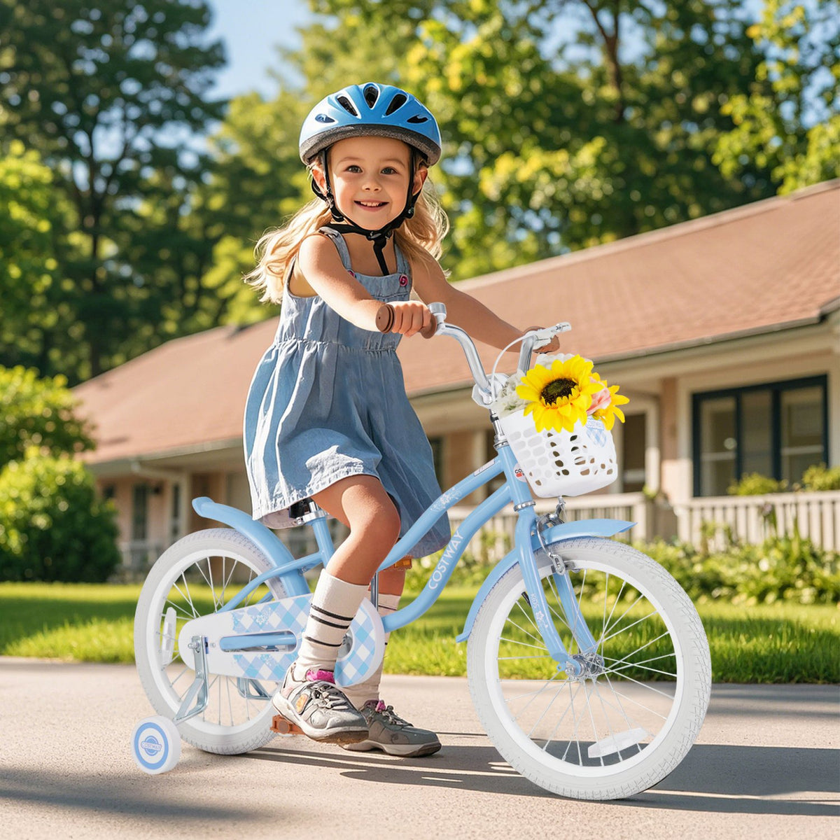 18 Inch Kids Bike with Adjustable Handlebar and Seat for 4-8 Year Old view 2