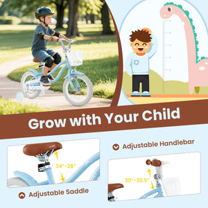 18 Inch Kids Bike with Adjustable Handlebar and Seat for 4-8 Year Old view 6