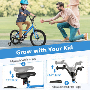 18 Inch Kids Bike with Removable Training Wheels for Aged 4-8 Years Old view 5