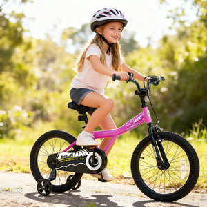 18-Inch Kids Bike with Removable Training Wheels Pink-Brave Hero view 2
