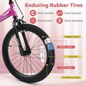 18-Inch Kids Bike with Removable Training Wheels Pink-Brave Hero view 8
