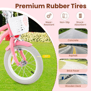 18 Inch Kids Bike with Training Wheels and Basket for Boys Girls 4-8 Years Old-18 inches view 5