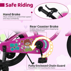18 Inch Kids Bike with Training Wheels for Aged 3-8 Years Old - Magic Rose view 5