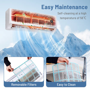 18000 BTU 18.1 SEER2 208/230V Mini Split Air Conditioner Works with Alexa view 9