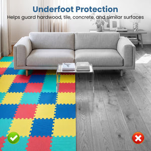 18 Pack Interlocking EVA Foam Floor Tiles with Boarders-Multicolor view 6