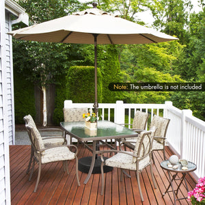 19.5 Inch Fillable Round Umbrella Base Stand for Yard Garden Poolside-Black view 2