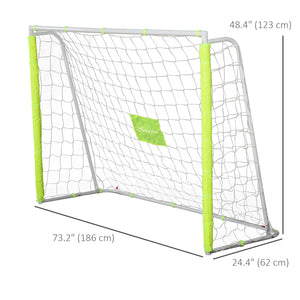 Soozier 6ft x 4ft Soccer Goal Net with Metal Frame, PE Mesh, Ground Stakes, Easy Assembly