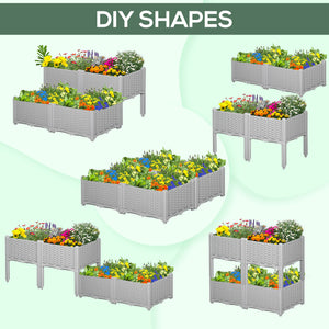 1 Piece Raised Garden Bed PP Raised Flower Bed Vegetable Herb Grow Box Stand Brown – view 32