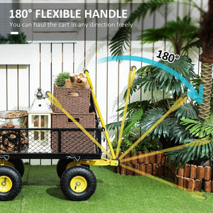 Garden Cart, Utility Wagon Cart with Removable Sides, Convert into Flatbed, 10" Wheels – view 12