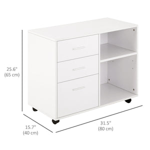 Modern Lateral Filing Cabinet, 3 Drawer File Cabinet for Letter and A4 Size Documents, Mobile – view 9