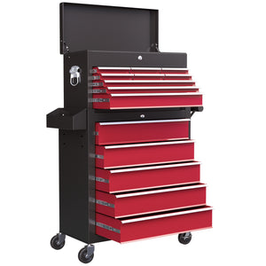 14 Drawer Rolling Tool Chest, Lockable Tool Storage Cabinet with Detachable Top Toolbox, Protective Liner – view 8