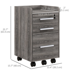 3 Drawer File Cabinet with Lock and Edged Top, Lockable Filing Cabinet on Wheels for Letter and A4 Size – view 16