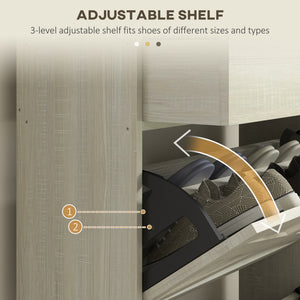 Slim Shoe Storage with 2 Flip Drawers and Adjustable Shelves Shoe Cabinet Organizer for 12 Pair – view 11