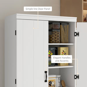 70" 4-Door Storage Cabinet, Freestanding Pantry Cabinet with Adjustable Shelves for Living Room, Natural – view 13