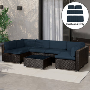 Outdoor 14pc Patio Rattan Sofa Set Cushion Polyester Cover Replacement Set - No Cushion Included Beige – view 19