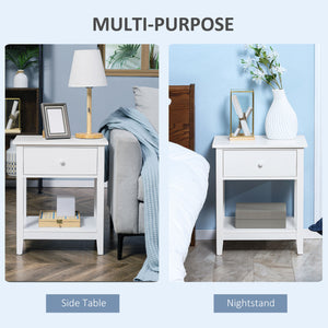 Modern Style Nightstand, Small End Table with Drawer and Storage Shelf for Bedroom, Living Room, Black – view 11