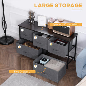 Linen Drawer Cabinet Organizer Storage Dresser Tower with 5 Removable Drawer Metal Frame Adjustable Feet – view 10