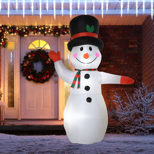 8 Ft Tall Outdoor Lighted Airblown Inflatable Christmas Lawn Decoration - Waving Snowman