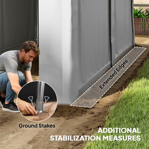 20' x 10' Portable Shed, Outdoor Storage Shed Tent with Roll-up Zipper Door and Removable Sidewalls – view 12