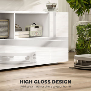 TV Stand for TVs up to 60", TV Unit with LED Lights, Storage Shelves and Cupboards, 53.9" x 13.8" x 16.5" – view 10