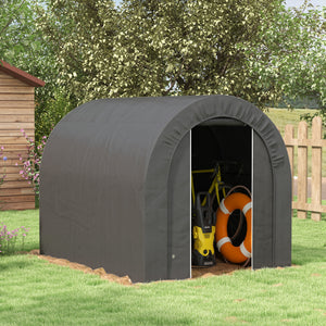 5' x 8' Outdoor Storage Shed, Heavy Duty Galvanized Steel Portable Shed for Bike, Motorcycle, Garden Tools – view 28