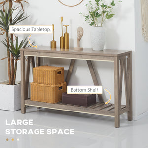52" Console Table, Farmhouse Narrow Entryway Table with Storage Shelf – view 17