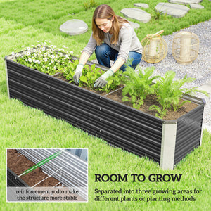 6' x 1.5' x 1.3' Galvanized Raised Garden Bed, Elevated Large Metal Planter Box w/ Install Gloves for – view 3