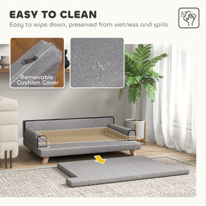 Elevated Dog Sofa Bed, Cat Couch with Cushion, Washable Cover, Wooden Legs, for Medium & Large Dogs – view 11
