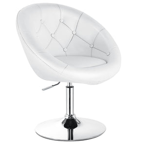 1 Piece Adjustable Modern Swivel Round Tufted-White view 8