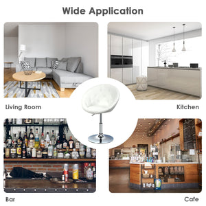 1 Piece Adjustable Modern Swivel Round Tufted-White view 9