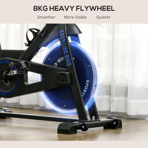 Soozier Adjustable Upright Stationary Exercise Bike with LCD Display, Suitbale for Beginer and Home Gym, Indoor Cycling Bike with Adjustable Resistance, White