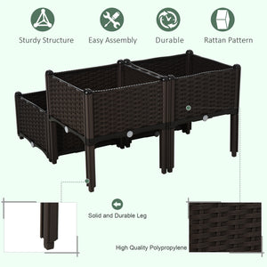 1 Piece Raised Garden Bed PP Raised Flower Bed Vegetable Herb Grow Box Stand Brown – view 27