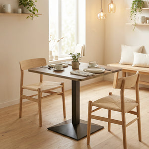 28" Square Dining Table, Modern Dining Room Table with Steel Base, Space Saving Small Kitchen Table – view 14