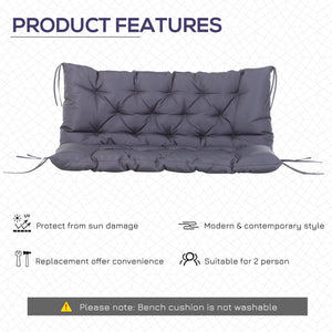 2 Seater Garden Bench Cushion, Soft Thick Outdoor Non-Slip 2 Seater Soft Pad With Backrest for Garden – view 4