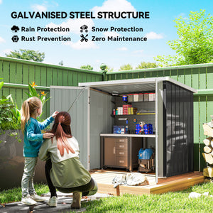 5x3 Metal Garden Storage Shed with Double Door, Durable Metal Shed for Garden, Patio, Lawn, Black