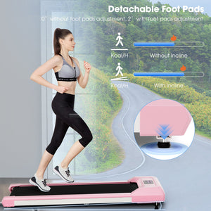 2.25 HP Walking Pad with LED Display and Remote Control-Pink view 6