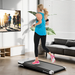 2.5HP Under Desk Treadmill with Remote Control and 3 Countdown Modes-White view 2