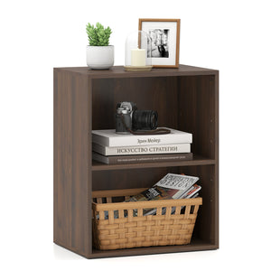 2-Cube Bookcase Floor Standing Open Bookshelf with 5-Position Adjustable Shelf-Dark Walnut view 4