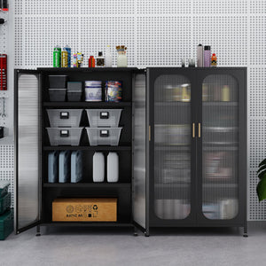 2-Door Metal Storage Cabinet 5-Tier with Adjustable Shelves-Black view 6