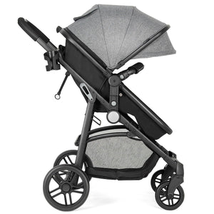 2 in 1 Foldable Pushchair Newborn Infant Baby Stroller-Gray view 2