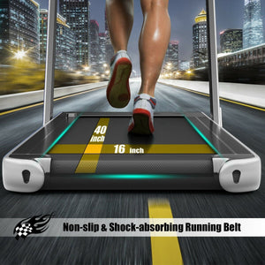 2-in-1 Electric Motorized Health and Fitness Folding Treadmill with Dual Display-Silver view 8