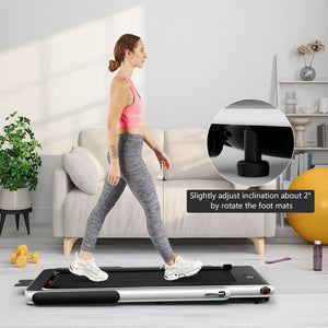 2.25HP 2 in 1 Folding Treadmill with APP Speaker Remote Control-Silver view 2