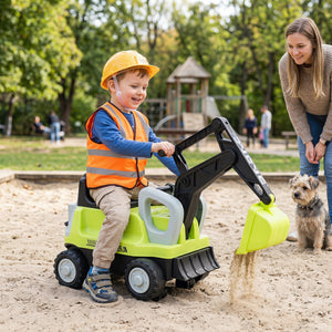 2-In-1 Kids Ride on Tractor with Digging Arm and Detachable Trailer-Green view 2