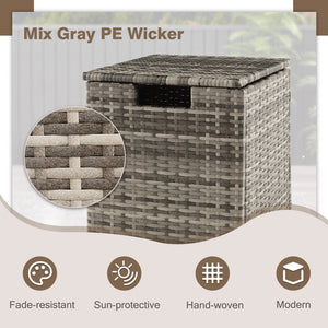 2-in-1 Patio Rattan Gas Propane Tank Cover for 20 lbs Propane Tanks-Gray view 5