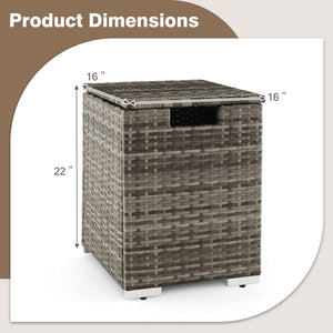 2-in-1 Patio Rattan Gas Propane Tank Cover for 20 lbs Propane Tanks-Gray view 7