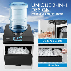 2-in-1 Stainless Steel Countertop Ice Maker with Water Dispenser view 7