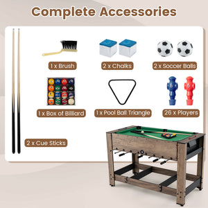 2-in-1 Swivel Foosball and Pool Combo Game Table -Natural view 6