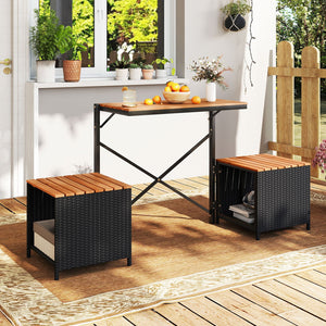 2-in-1 Transforming Picnic Table and Chairs Set with Storage view 3