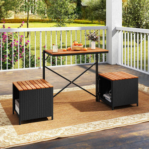 2-in-1 Transforming Picnic Table and Chairs Set with Storage view 5